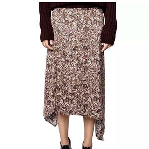 Zadig & Voltaire Asymmetrical Skirt in Brown and Purple